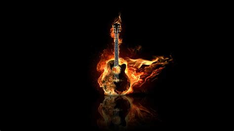 Guitar On Fire Wallpaper Music Wallpaper Better