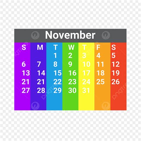 Plantilla De Dise O De Calendario Mensual Para Noviembre De Png Hot Sex Picture