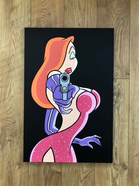 Jessica Rabbit Painting On Canvas 30 X 24 Who Framed Roger Etsy