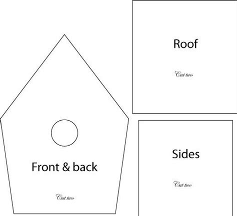 Birdhouse Template For Wood Of Clay For The Birds Pinterest