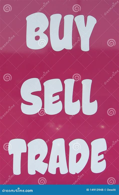 Buy Sell Trade Stock Photo Image Of White Sign Pink 14913948