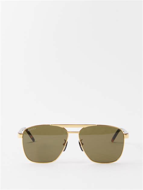 gold aviator metal sunglasses gucci matches uk