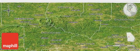 Satellite Panoramic Map Of Upson County