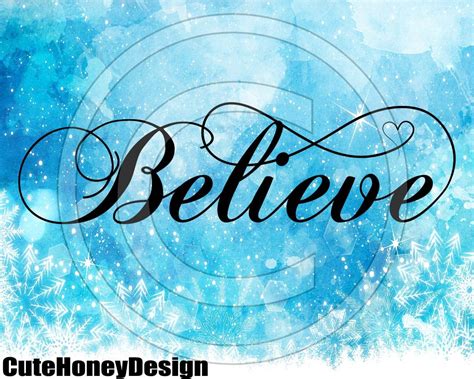 Believe Word Art Swirl Font Digital Cutting Files Clipart Svg