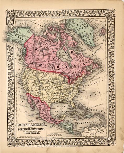 Map Of North America Showing Its Political Divisions By S Augustus