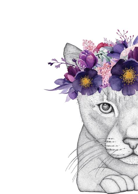 Catherine The Cat With Flower Crown Con Imágenes