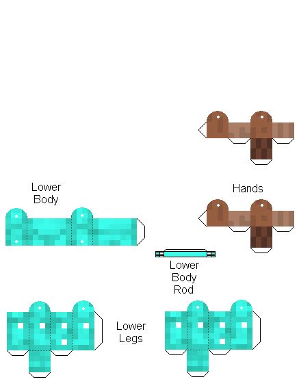 5 Easy Minecraft Bendable Steve With Diamond Enchanted Armor Papercraft