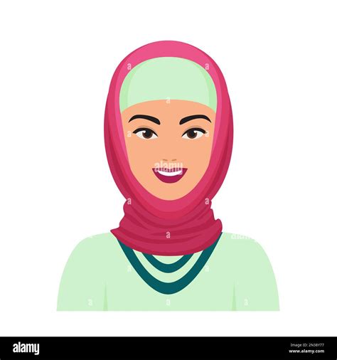 Young Arabian Girl In Hijab Islamic Woman Avatar In Traditional