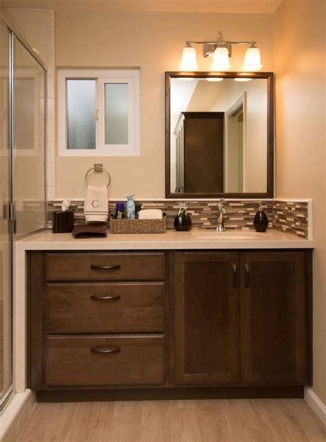 It's possible you'll discovered one other kraftmaid bathroom vanity cabinets better design concepts. KraftMaid maple saddle with Caesarstone Dreamy Marfil and ...