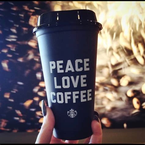 Starbucks Accessories Starbucks Peace Love Coffee Reusable Black