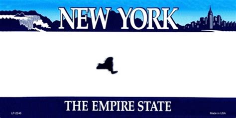 New York Blank License Plate