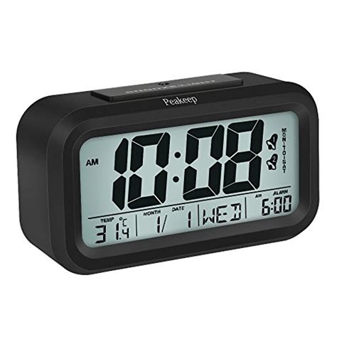 Peakeep Battery Digital Alarm Clock With 2 Alarms For Optional Weekday