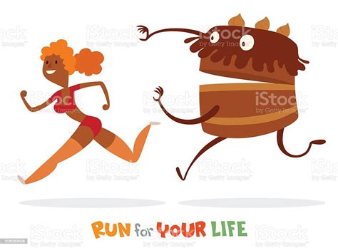 Pretty Redhead Girl Running For Her Life Stock Illustration Download