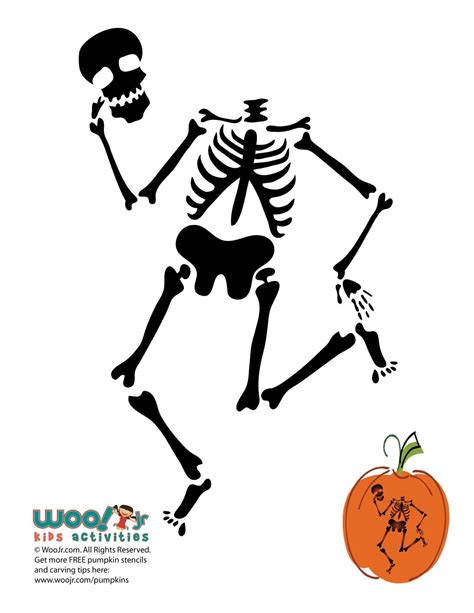 Full Skeleton Pumpkin Template Woo Jr Kids Activities Skeleton