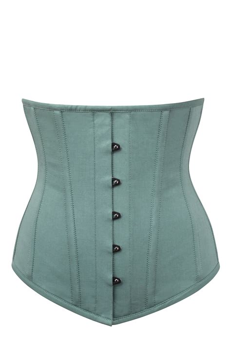 sage green longline underbust corset corset story uk