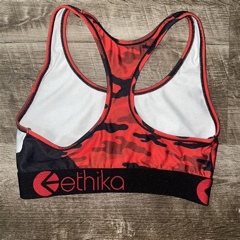 ethika women s red and black top depop
