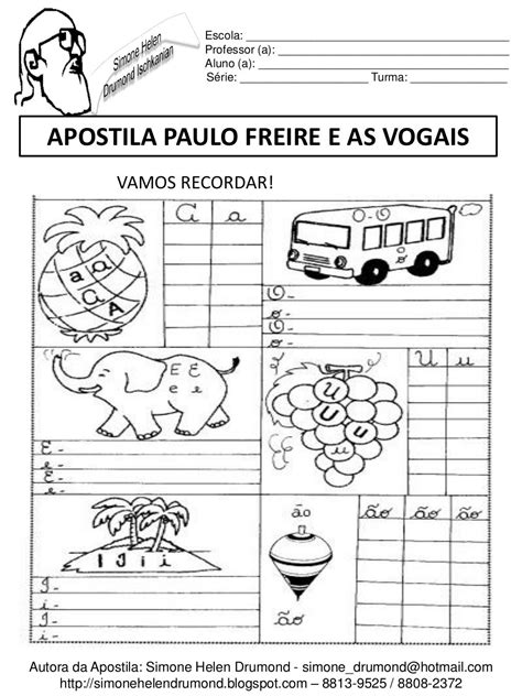 Paulo Freire E As Vogais Apostila 1 Simone Helen Drumond