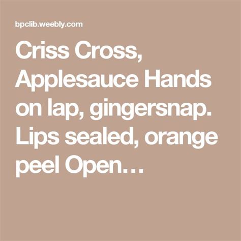 Criss Cross Applesauce Rhyme Mark Library