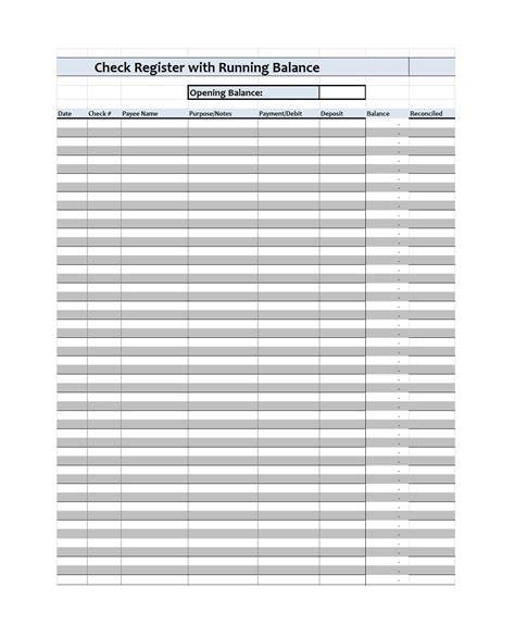 30 Printable Check Register Templates Excel Templatearchive