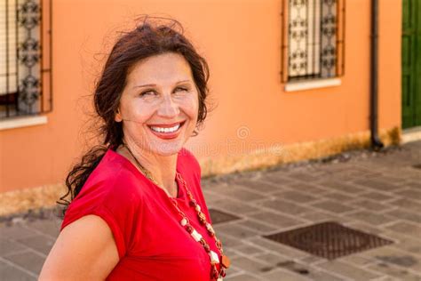 Mature Woman In Typical Town In Italy Stock Image Image Of Typical