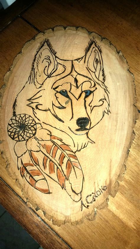 Wolf Wood Burn With Simple Paint By Me Holz Gravieren Vorlagen