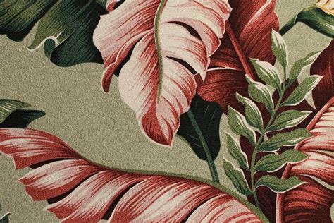 11 Tropical Leaf Print Barkcloth Fabrics In 31 Colorways Tropical