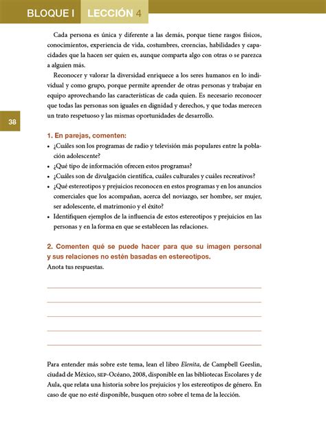 Bloque i, bloque ii, bloque iii Libro De Formacion Civica Y Etica Tercer Grado Contestado ...