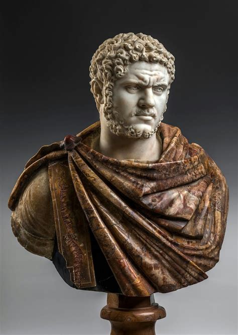 Bust Of The Emperor Caracalla 1570 80 White Marble Head Alabaster
