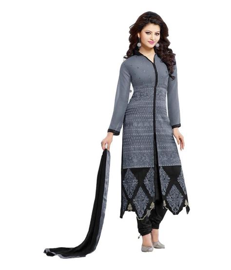 Bahucharaji Creation Grey Georgette Pakistani Suits Semi Stitched Suit Buy Bahucharaji