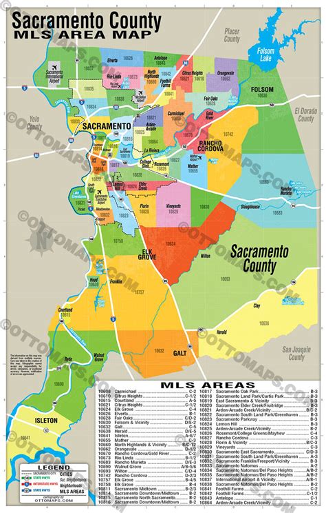 Sacramento County Mls Area Map California Otto Maps