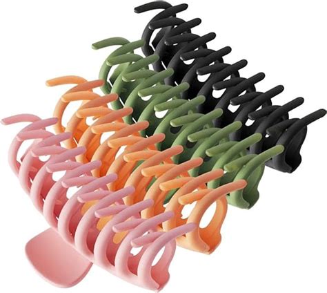 nuoshen 4 pcs matte plastic hair claw clips nonslip large girls hair claw clips jaw for women