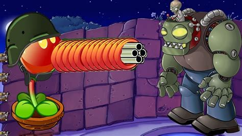 Plants Vs Zombies Hack Gatling Pea Fire Vs Dr Zomboss Youtube