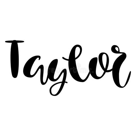 Female Name Taylor Lettering Design Handwritten Typography Stock