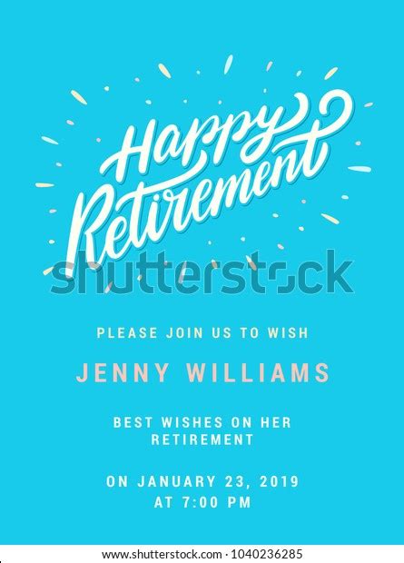Happy Retirement Party Invitation Template Stock Vector Royalty Free