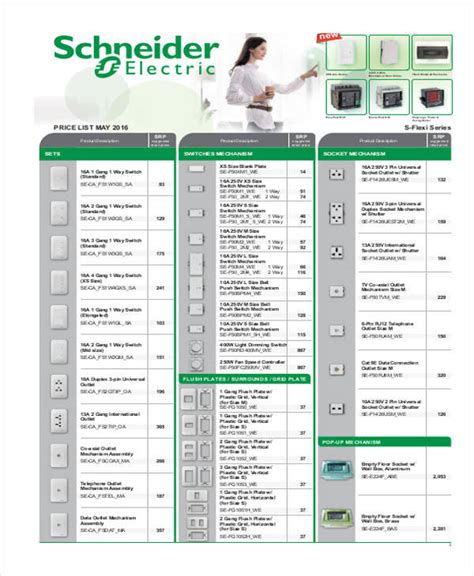 Electrical Price List Template