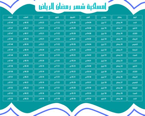 Ramadan Calendar 2023 Saudi Arabia