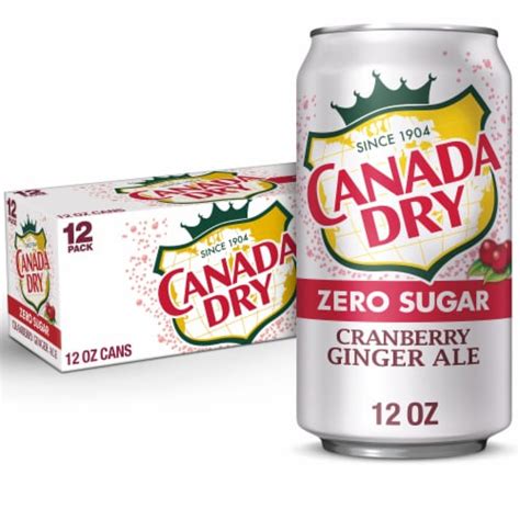 Canada Dry Zero Sugar Cranberry Ginger Ale Soda Cans 12 Pk 12 Fl Oz