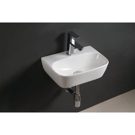Elanti 11625 White Ceramic Rectangular Wall Mount Bathroom Sink