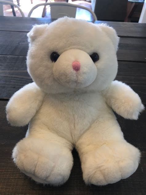 Vintage Build A Bear Small White Teddy Bear Plush Stuffed Toy Etsy