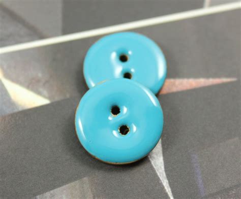 Blue Buttons 10 Pieces Of Light Blue Enamel Buttons With Etsy