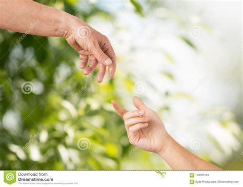 Close Up Of Senior And Young Woman Hands Stock Image Image Of