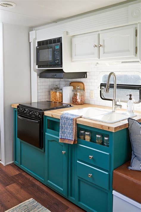 Camper travel trailer outdoor kitchen trailers kitchens design rv ideas. This Family Camper Became an Amazing Tiny Home | Kitchen ...
