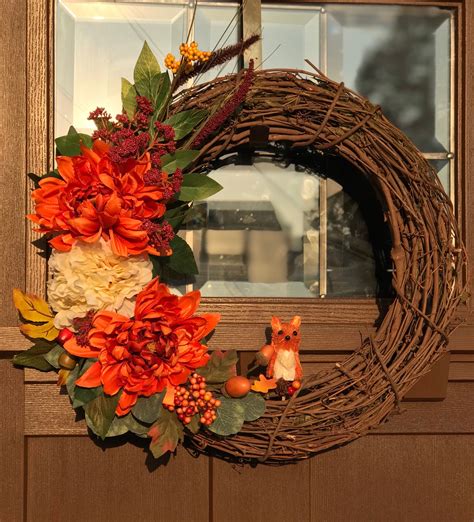 Fall Wreath For Front Door Autumn Wreath Wreaths For Fall Etsy Fall