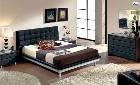 Unique Leather Design Bedroom Furniture With Padded Headboard Riverside