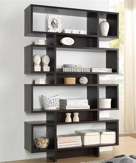 Dark Brown Six-Tier Modern Bookshelf | Modern bookshelf, Modern shelving, Bookshelves