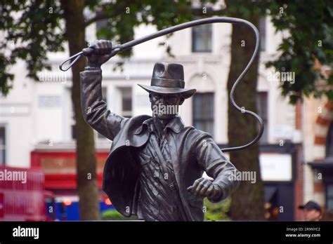 London, England, UK. 28th June, 2023. A new sculpture of Indiana Jones