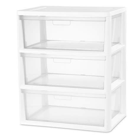 Wide 3 Drawer Tower White