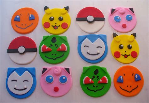 12 Classic Pokemon Fondant Cupcake Toppers By Sugarkisscaketoppers
