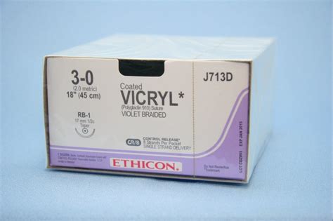 Ethicon Suture J713d 3 0 Vicryl Violet 8 X 18 Rb 1 Taper Cr8 8