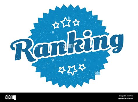 Ranking Sign Ranking Round Vintage Retro Label Ranking Stock Vector